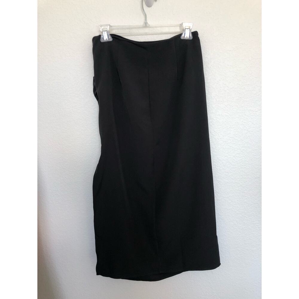 Commense Black Lightweight Ruched Midi Skirt - M - Picture 3 of 6